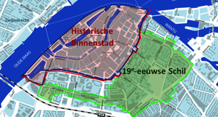 Kaart gebied beschermd stadsgezicht