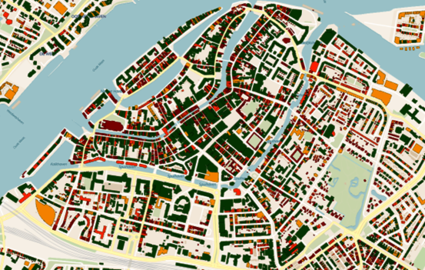 Kaart mogelijkheden zonnepanelen Dordrecht