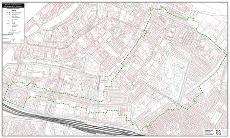 Begrenzingskaart beschermd stadsgezicht 19e-eeuwse schil