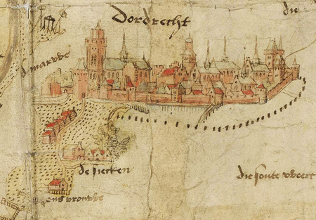 Dordrecht op de kaart van Schilder, 1537